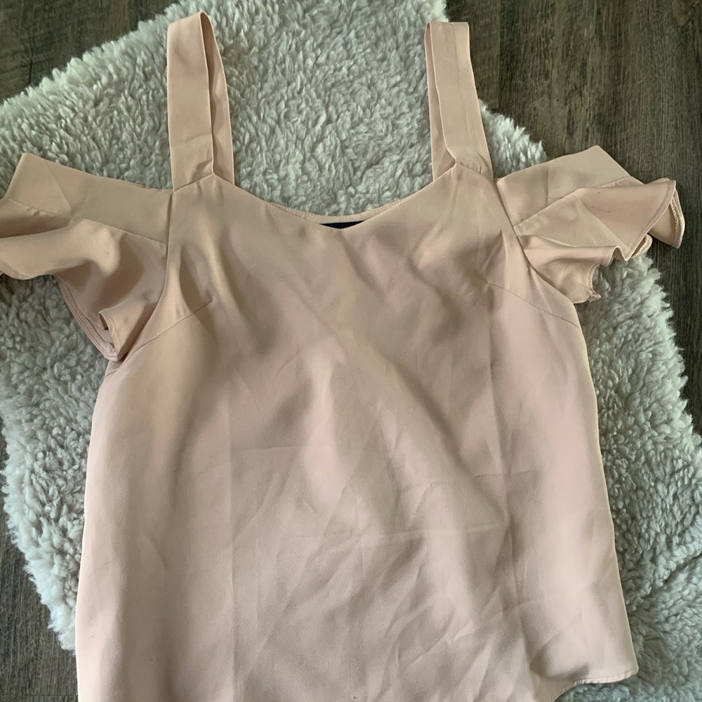 Blush off shoulder blouse